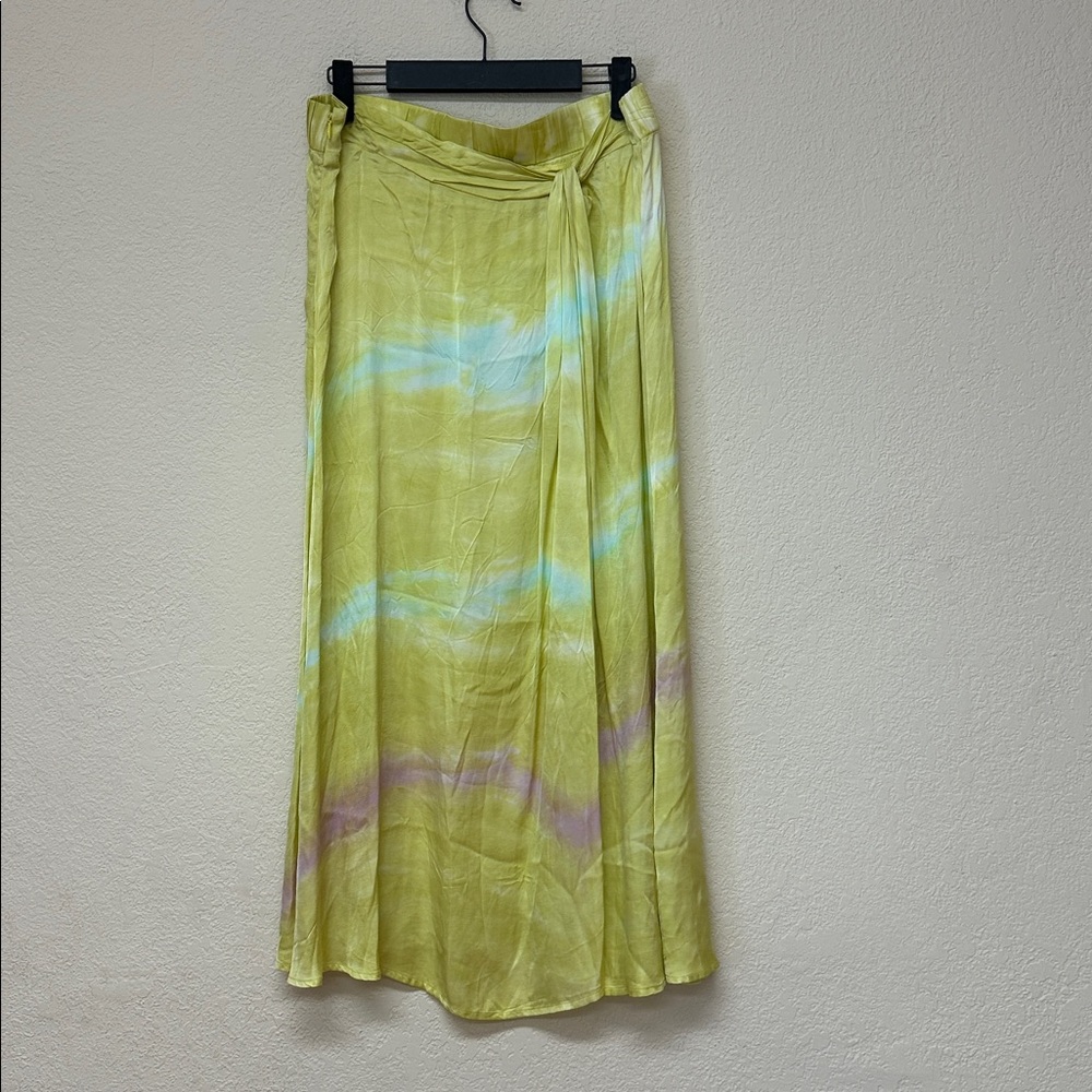 Young Fabulous & Broke Light Green Tie-Dye Wrap Skirt size L